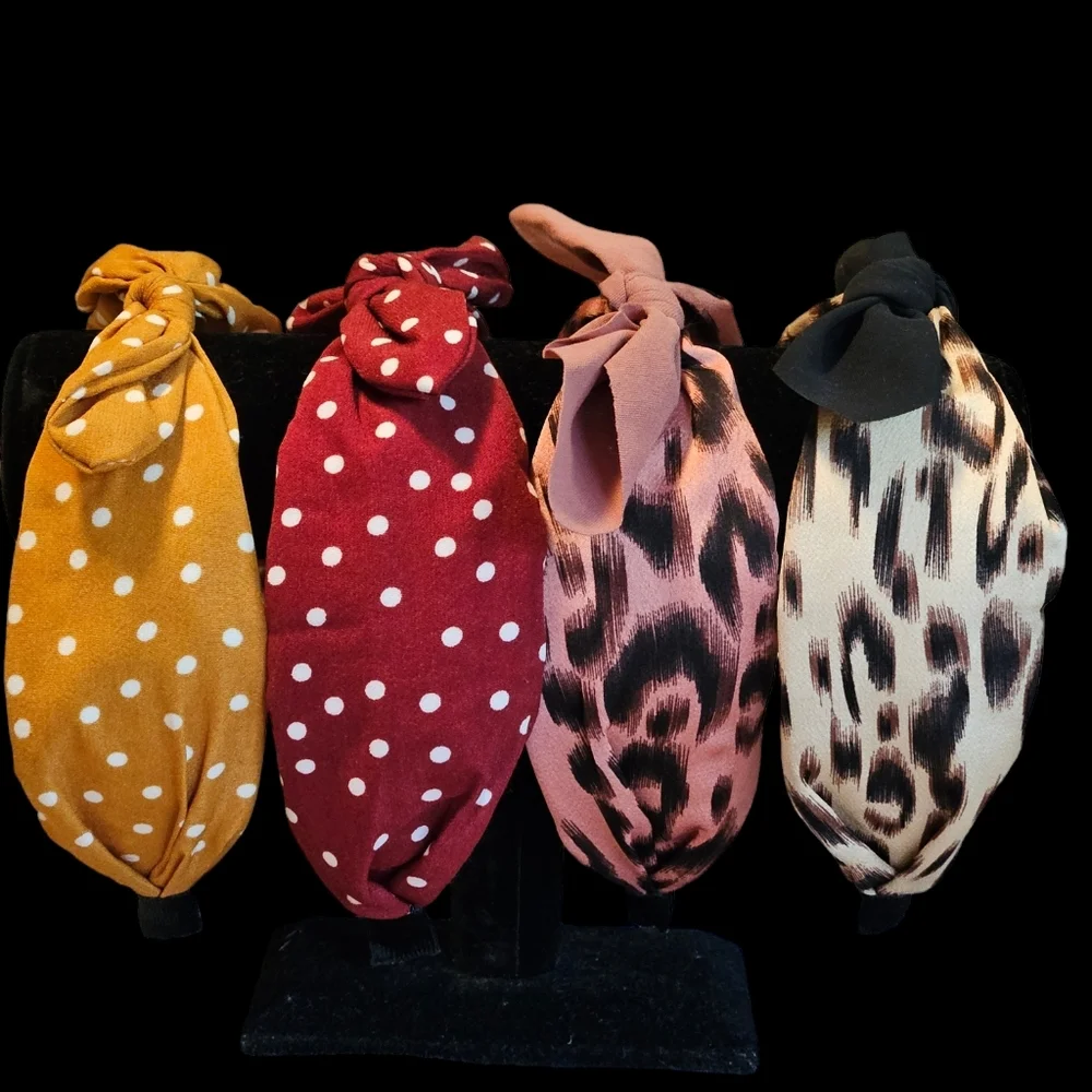Vintage Style Wide Headbands set of 4